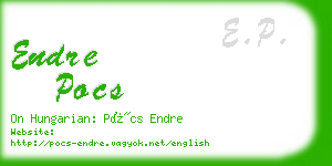 endre pocs business card